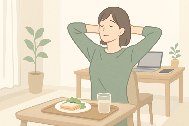 在宅勤務の昼休みを整える方法｜休む・食べる・動くを分けて午後のだるさを減らす | スタディ・アンド・マネー